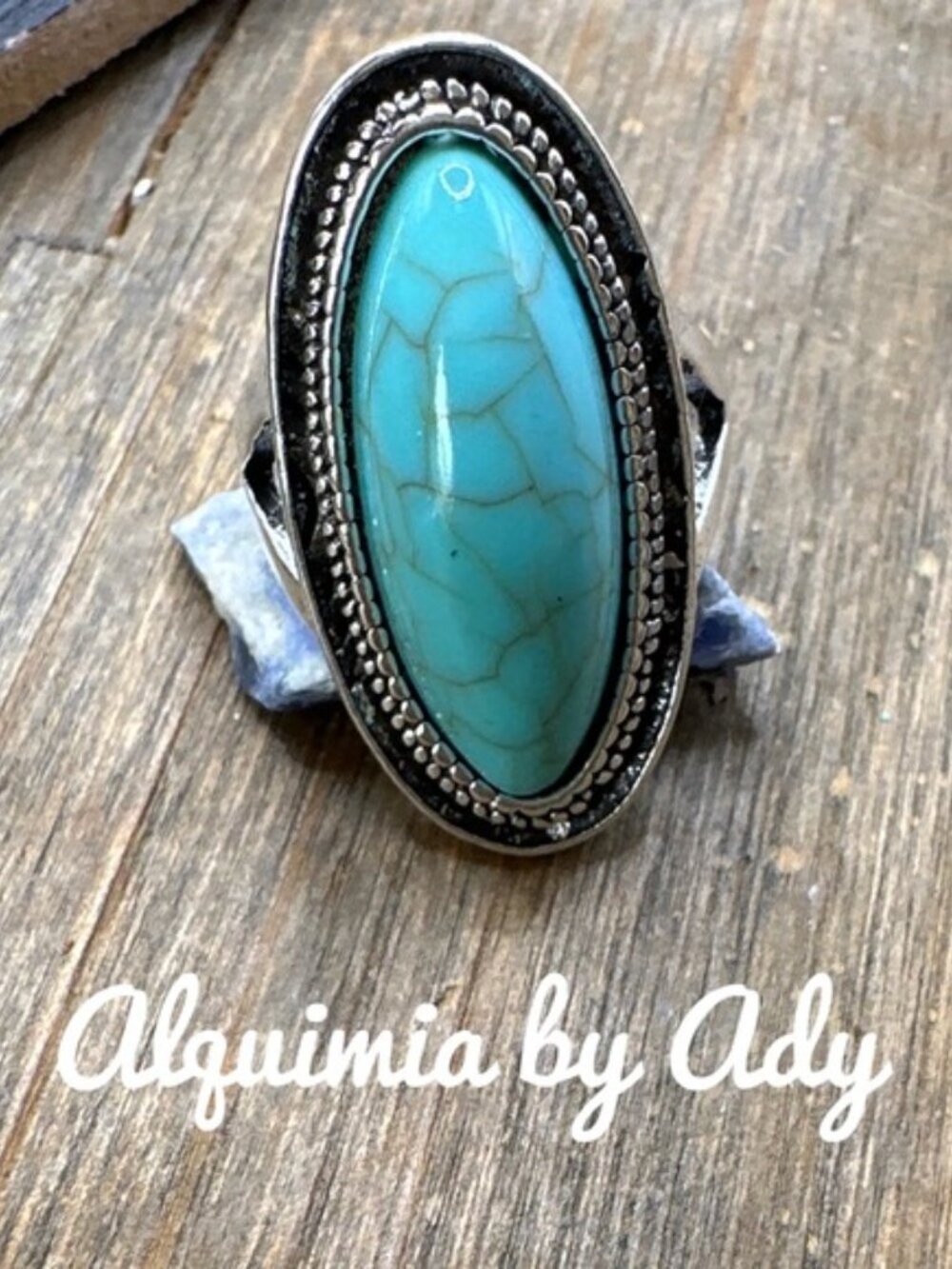 Sculptural Turquoise ring. Silver + Boho +